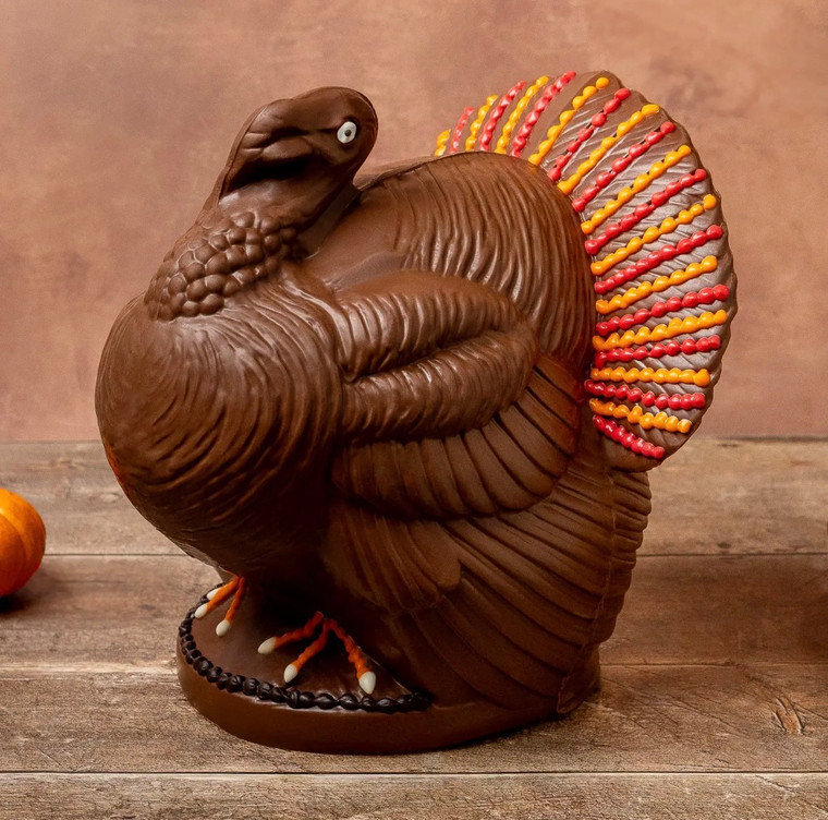 Thanksgiving Chocolate Turkey Centerpiece, 8” - 9” - Mostly Solid - milk, dark, or white chocolate