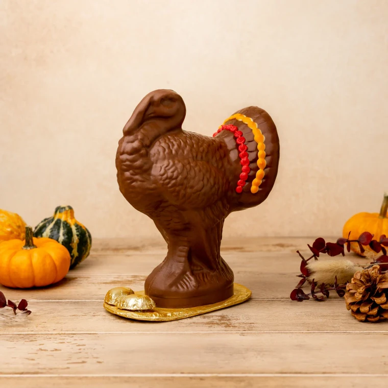 Thanksgiving Chocolate Turkey, 8”  - Mostly Solid - Milk or Dark