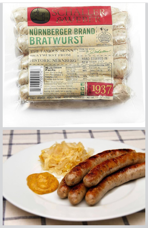 Schaller & Weber Nürnberger Nuremberg Bratwurst Sausage, 10 oz