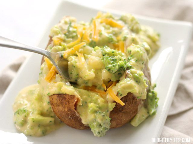 Broccoli Cheddar Baked Potatoes