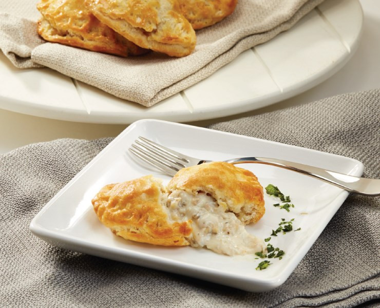 Chicken Sausage & Gravy Buttermilk Turnovers