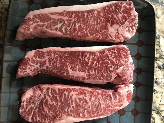 Wagyu Beef New York Strip Steak MS8 Whole, Cut To Order 13 lbs, 1 1