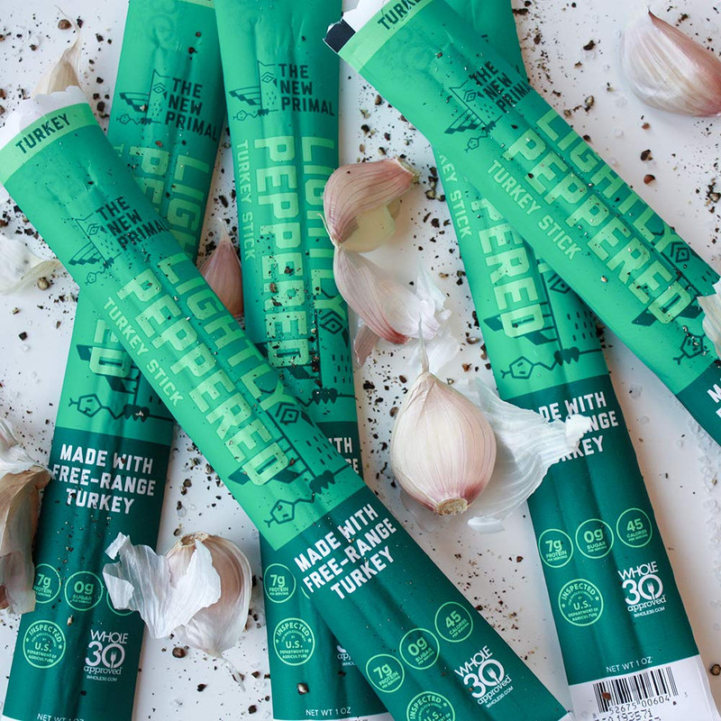 All Natural Lightly Peppered Turkey Meat Sticks Pack of 20