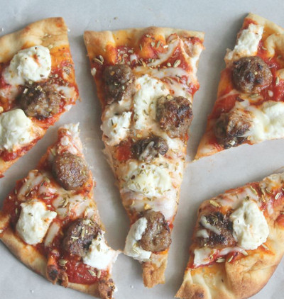 Sausage Ricotta Onion Naan Pizza