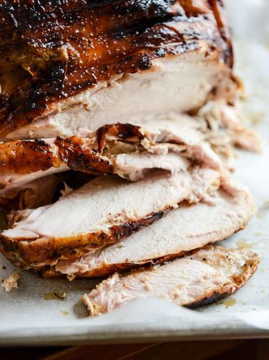 Applewood Smoked Turkey Breast with Cider Bourbon Gravy