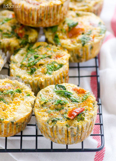 Healthy Sundried Tomato, Spinach and Quinoa Egg Muffins