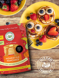 Hidden Foods Homestyle Pancake Mix - Made with Natural Oats, Flaxseed, Fruits & Vegetables - Pack of 2