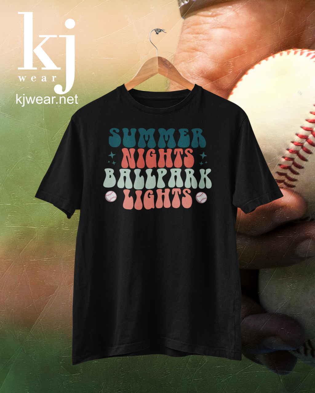 Summer Nights Ballpark Lights Shirt Baseball Tee Baseball 