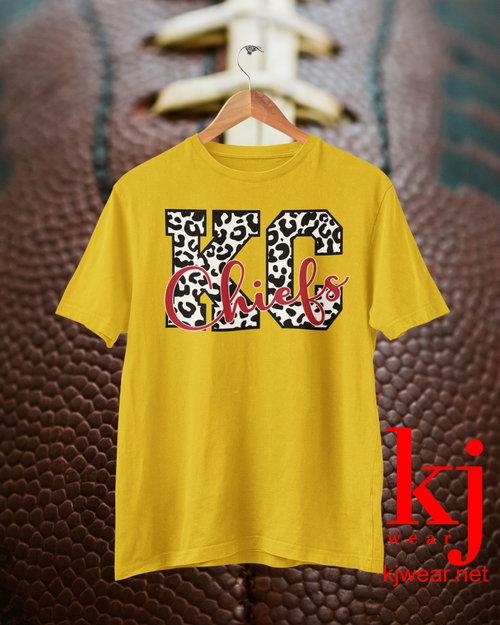 KC chiefs shirt - Kansas City Chiefs shirt - women’s chiefs shirt - leopard  chiefs