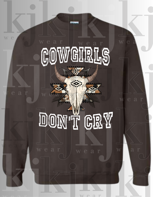 COWGIRLS DONT CRY TRIBAL SKULL, front