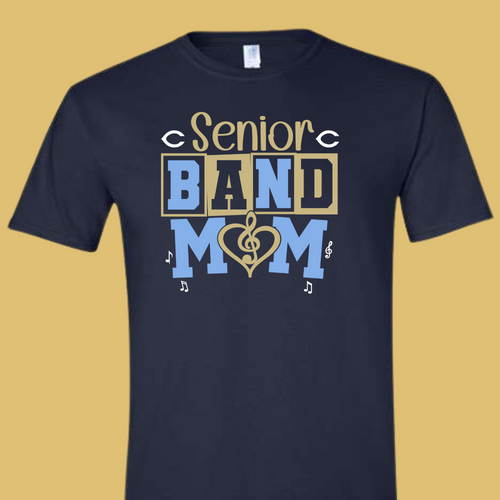 SENIOR BAND MOM non glitter effect ON NAVY