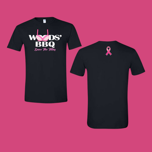WOODS' BBQ SAVE THE TATAS BREAST CANCER AWARENESS TEE