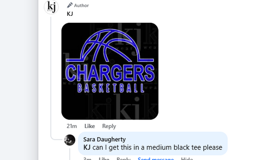 SARA MED BLK T CHARGERS  youth med 