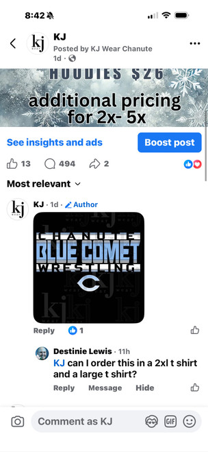 Destinie large and 2Xl