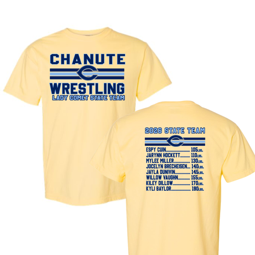BLUE COMET LADIES WRESTLING 2026 STATE SHIRT