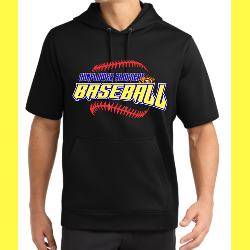 SUNFLOWER SLUGGERS LACE BALL, Sport-Wick® Fleece Short Sleeve Hooded Pullover