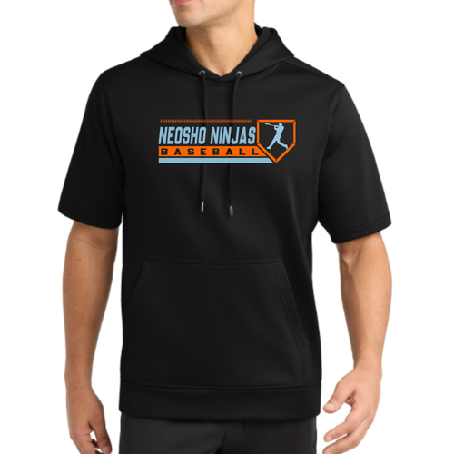 NEOSHO NINJAS BASE AND PLAYER, Sport-Wick® Fleece Short Sleeve Hooded Pullover