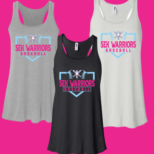 SEK WARRIORS LOGO AND  HOME PLATE RACER BACK TANK TOP