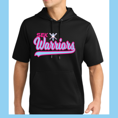 WARRIORS   BASEBALL FONT  , Sport-Wick® Fleece Short Sleeve Hooded Pullover
