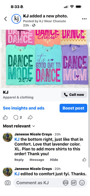 JANEESE  youth  XL TANK AND ADULT COMFORT XL TEE