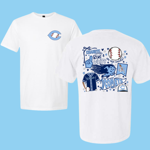 Preppy Blue Comets Baseball sale t shirt