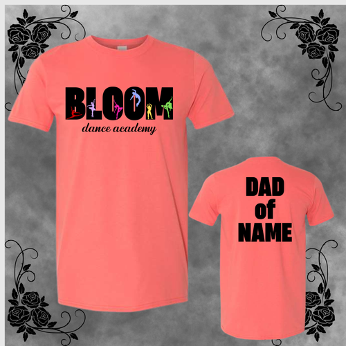 BLOOM DANCE CUSTOM BACK T SHIRT( block version)