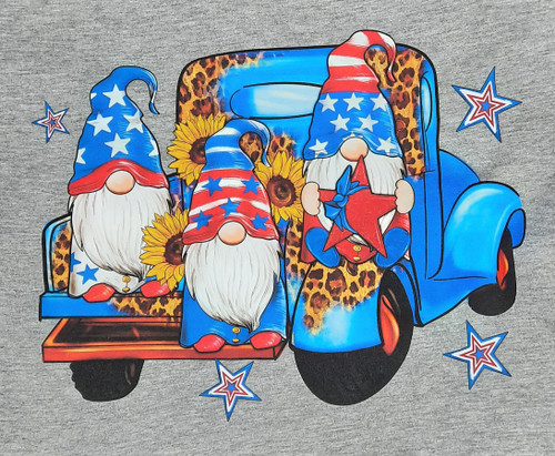 RED , WHITE & BLUE GNOMES WITH TRUCK TSHIRT