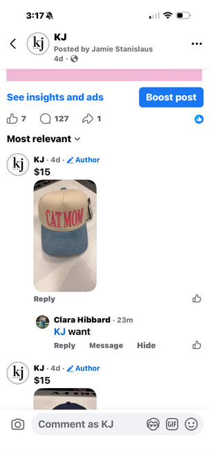 Clara cat mom hat 