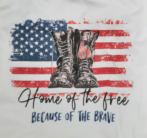 HOME OF THE FREE BECAUSE OF THE BRAVE TSHIRT