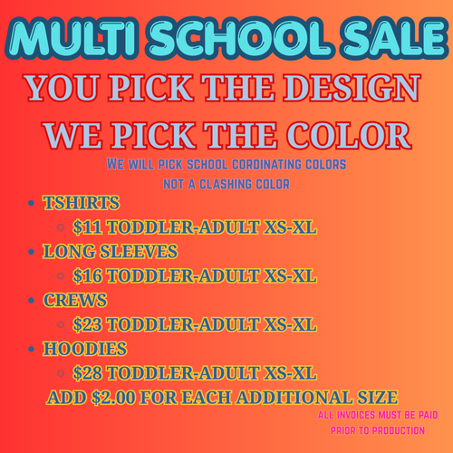 MULTI SCHOOL SALE