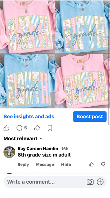 Kay 6th grade adult med tshirt 