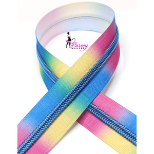 Zipper by the Yard - Multicolor Zipper Tape - Blue Teeth - Number 5 Nylon Zipper by the Yard - Multicolor Zipper Tape - Blue Teeth - Number 5 Nylon