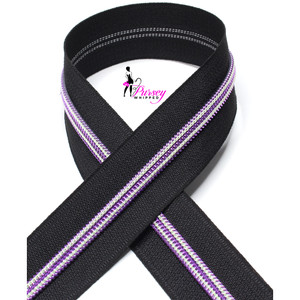 Zipper by the Yard - Black - Purple Glow in the Dark Teeth - Number 5 Nylon Zipper by the Yard - Black - Purple Glow in the Dark Teeth - Number 5 Nylon