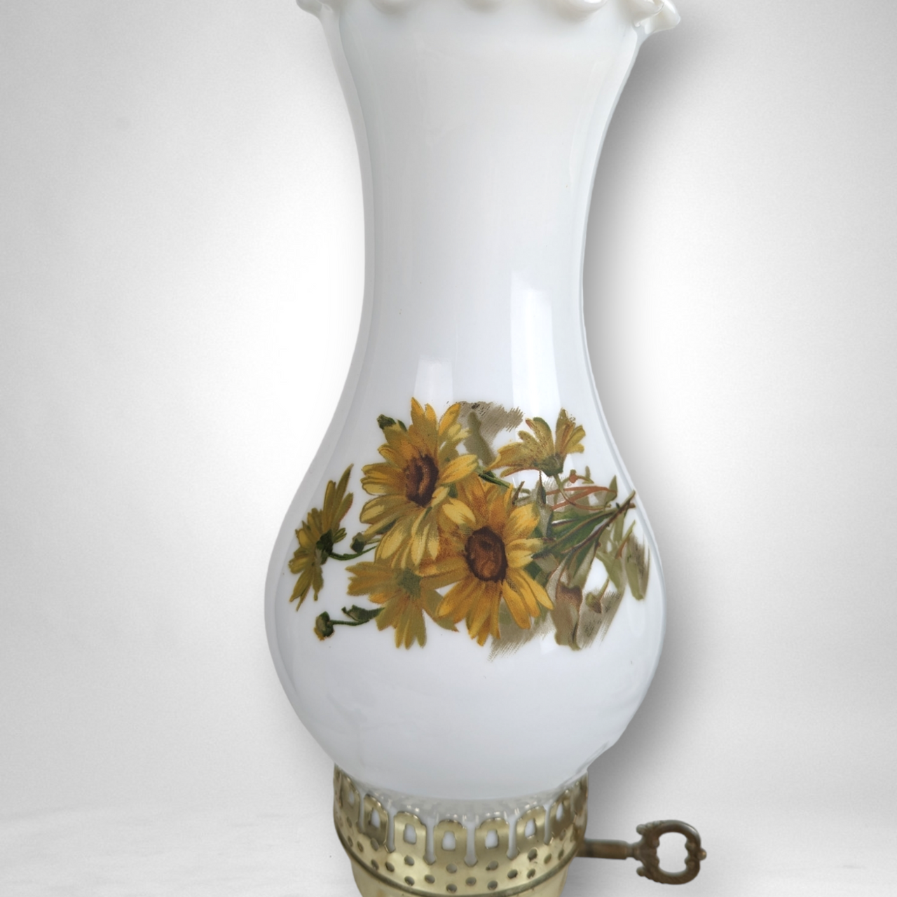 Milk Glass Hurricane Lamp