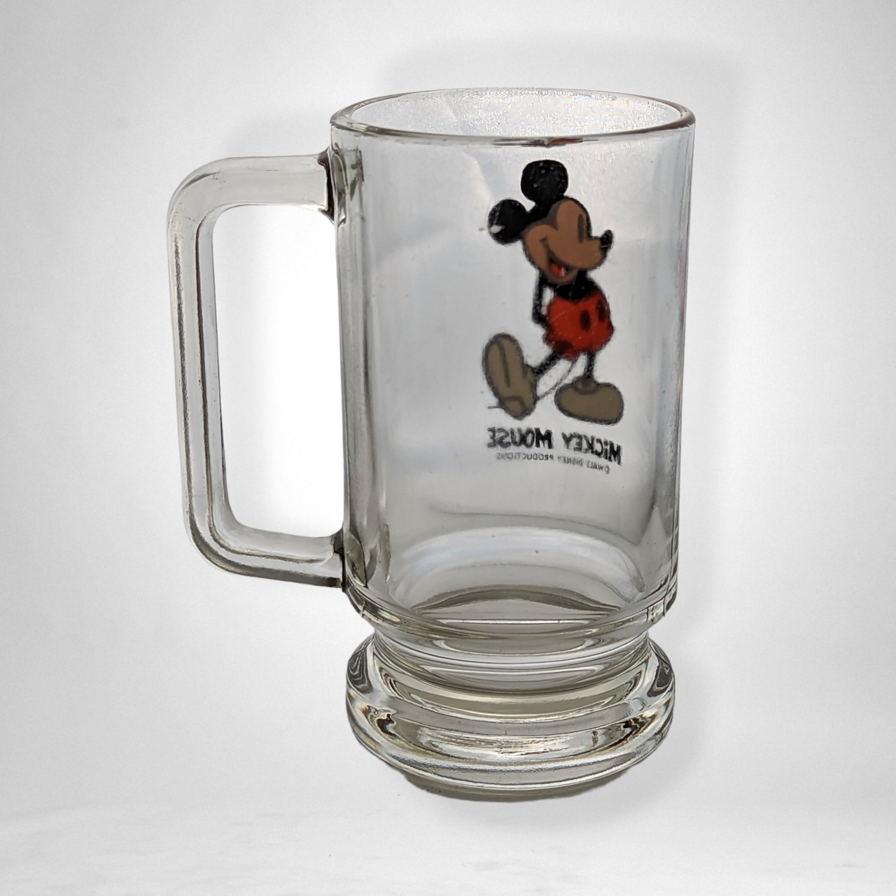 Vintage Mickey Mouse Glass Beer Mug