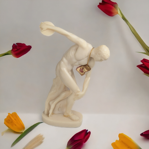 Vintage Hermes Discobolus Statue (12", Greece)