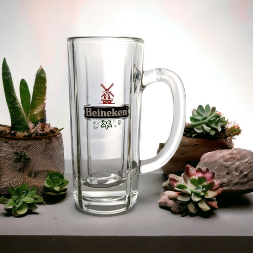 Vintage Heineken Glass Mug (6.5" Tall)