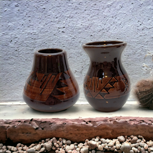 Pair of Vintage Sioux Black Tail Deer Pottery (Signed & Unsigned)