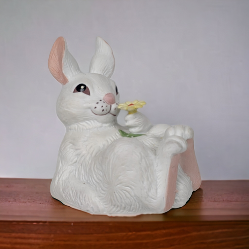 Vintage Seymour Mann Bunny with Flower Music Box