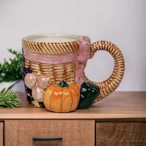 Vintage Cornucopia Porcelain Mug