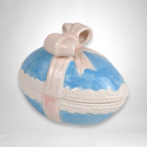 Vintage Pink and Blue Easter Egg Trinket Box