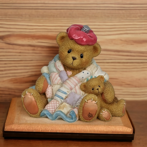 1997 Cherished Teddies "Can't Bear To See You Under The Weather" Figurine