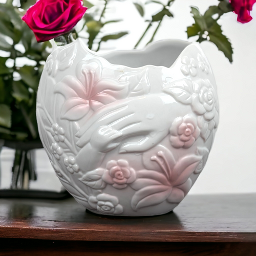 1983 Porcelain FTD  Mother and Child Vase