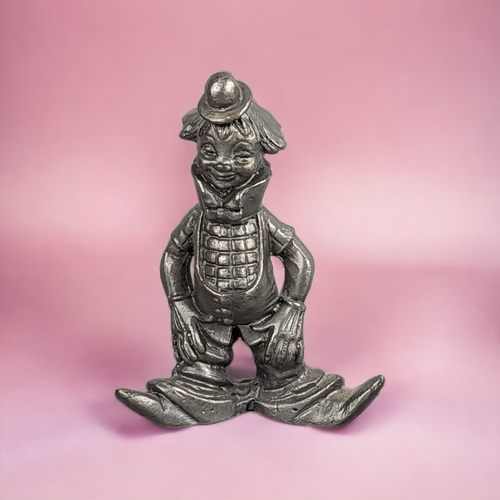 Vintage Pewter Circus Clown Figurine