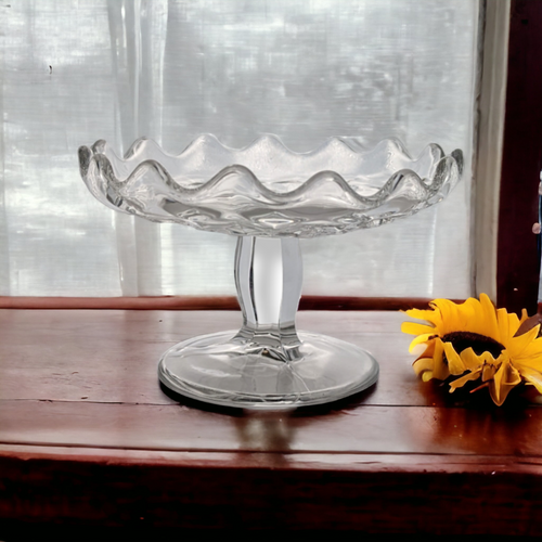 Vintage Clear Glass Cheese Stand