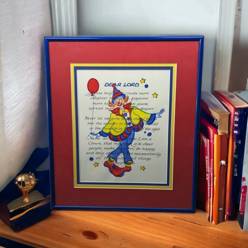 Framed Prayer with Clown Picture