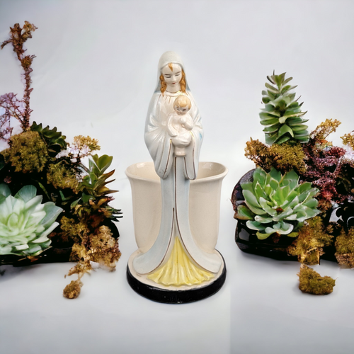 Vintage Madonna and Child Planter