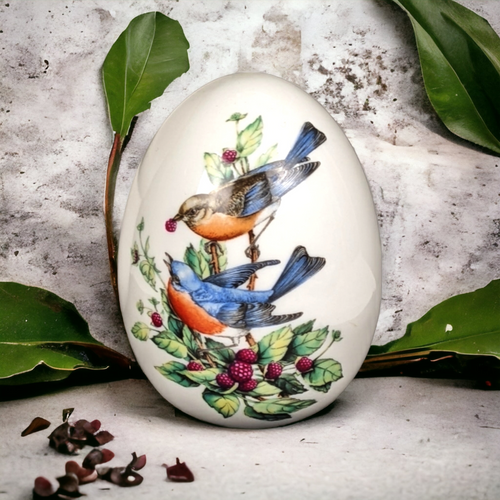 1987 Avon Porcelain Four Seasons Egg - Summer's Song is Warm and Bright