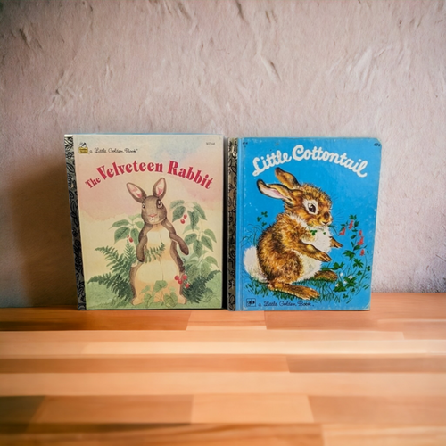 Pair of Vintage Little Golden Books Rabbit Themed Books