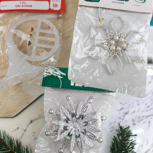 Set of 3 Vintage Plastic Ornaments in the Package